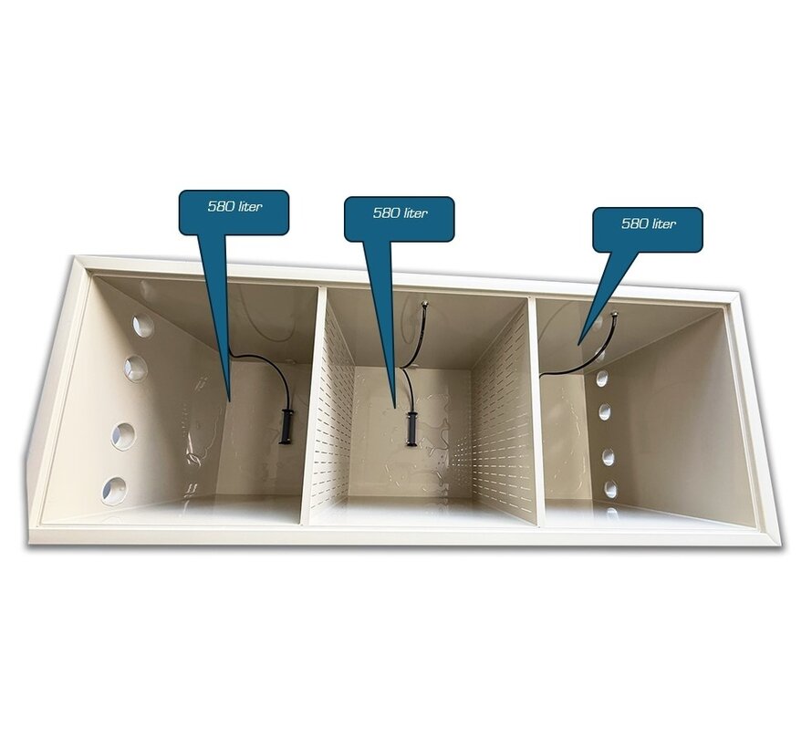 Biologische meerkamerfilter 250 cm – High Flow moving bed filter tot 50 m³/uur