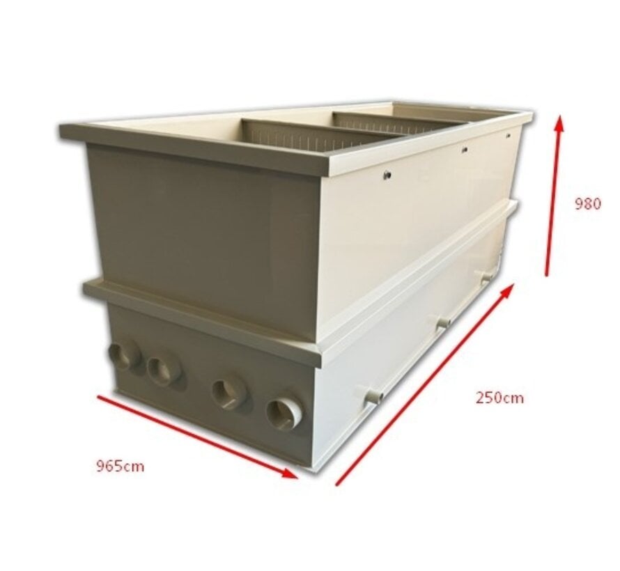 Biologischer Mehrkammerfilter 250 cm – Moving-Bed Filter bis 50 m³/h