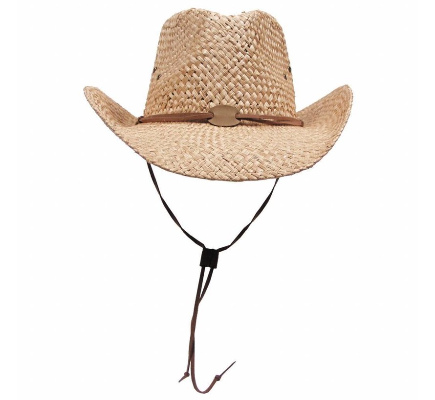 Strohhut, mit Kinnband, hellbraun