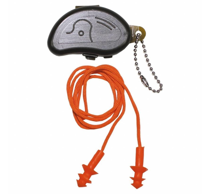 MFH - Gehörschutzstöpsel -  orange -  mit Transportbox