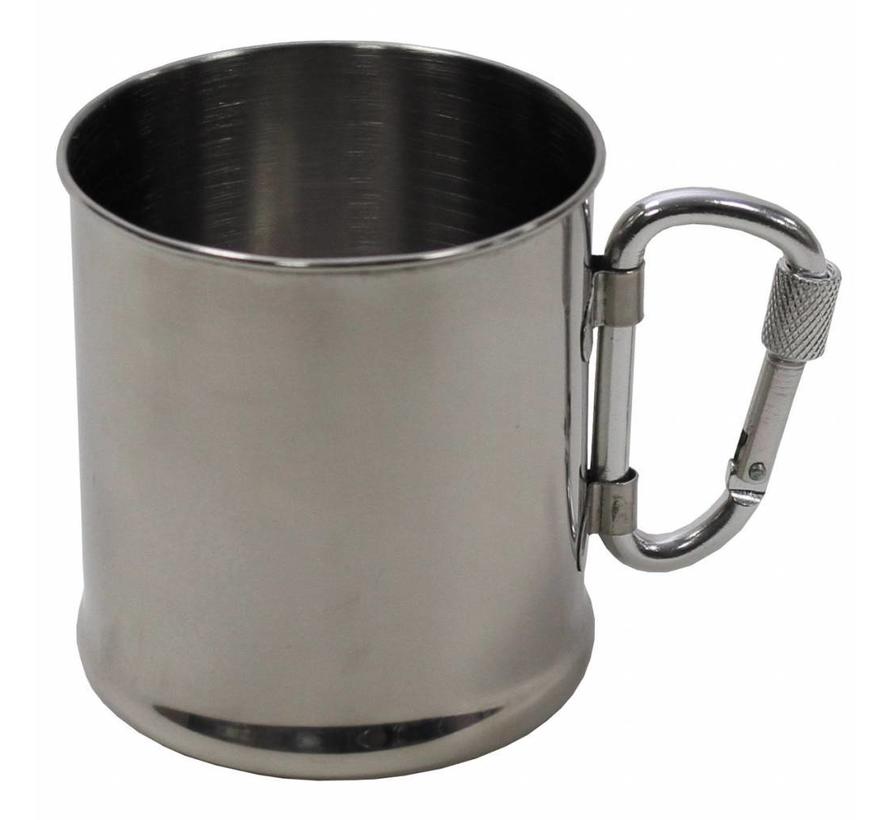 Fox Outdoor - Tasse -  Edelstahl -  Karabiner -  einwandig -  ca. 220 ml