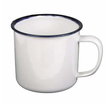 MFH MFH - Emaille-Tasse -  weiß-schwarz -  ca. 350 ml