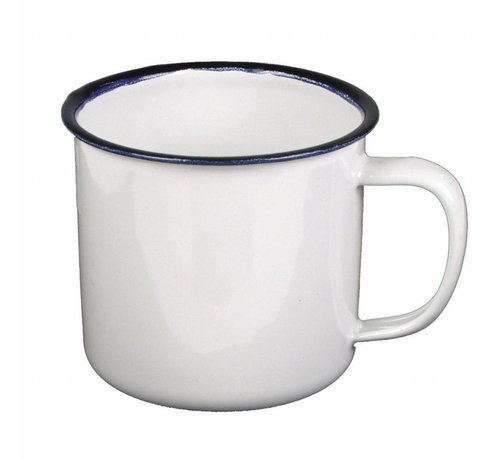 MFH MFH - Emaille-Tasse - weiß-schwarz - ca. 350 ml