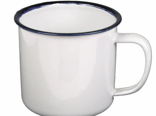 MFH MFH - tasse -  émail -  blanc-noir -  8 cm diamètre -  350 ml