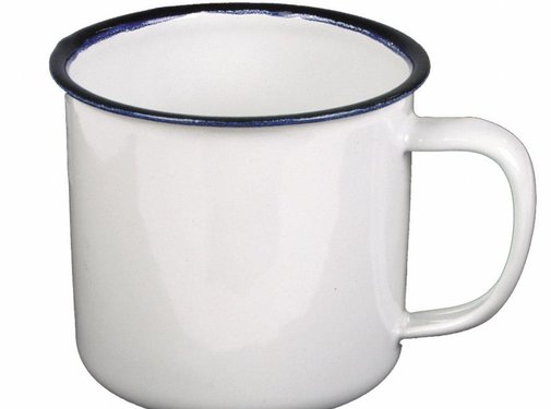 MFH MFH - tasse - émail - blanc-noir - 8 cm diamètre - 350 ml