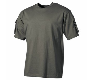 MFH MFH - US T-Shirt -  halbarm -  oliv -  mit Ärmeltaschen