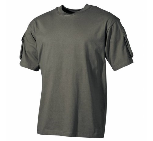 MFH MFH - US T-Shirt -  halbarm -  oliv -  mit Ärmeltaschen
