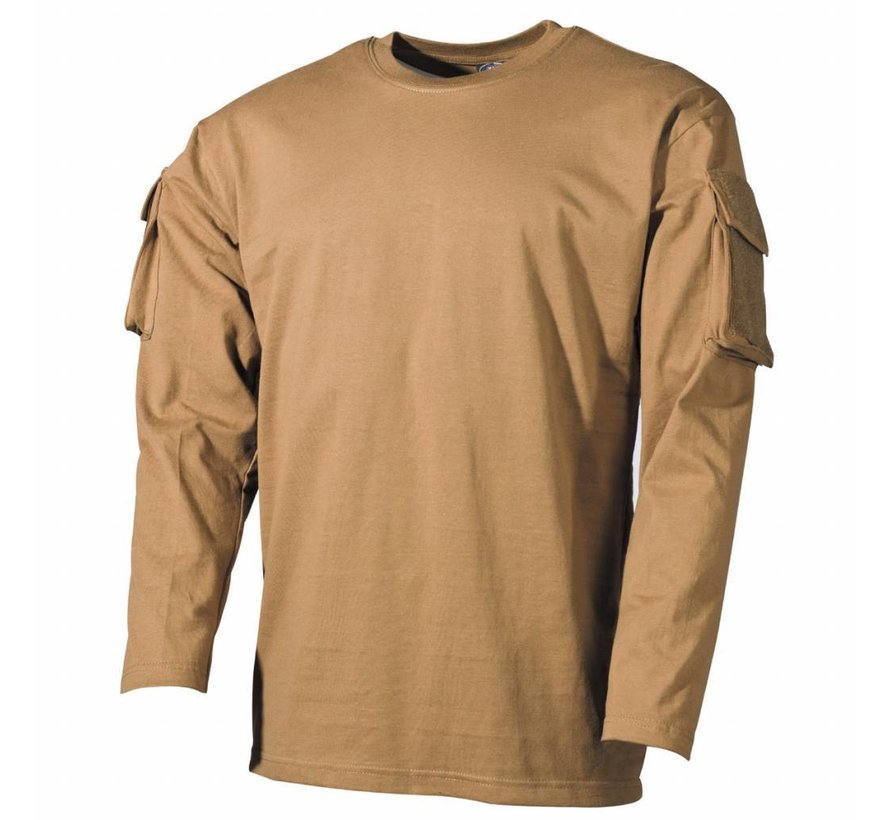 MFH - US shirt  -  Lange mouwen  -  Coyote tan  -  met mouwzakken