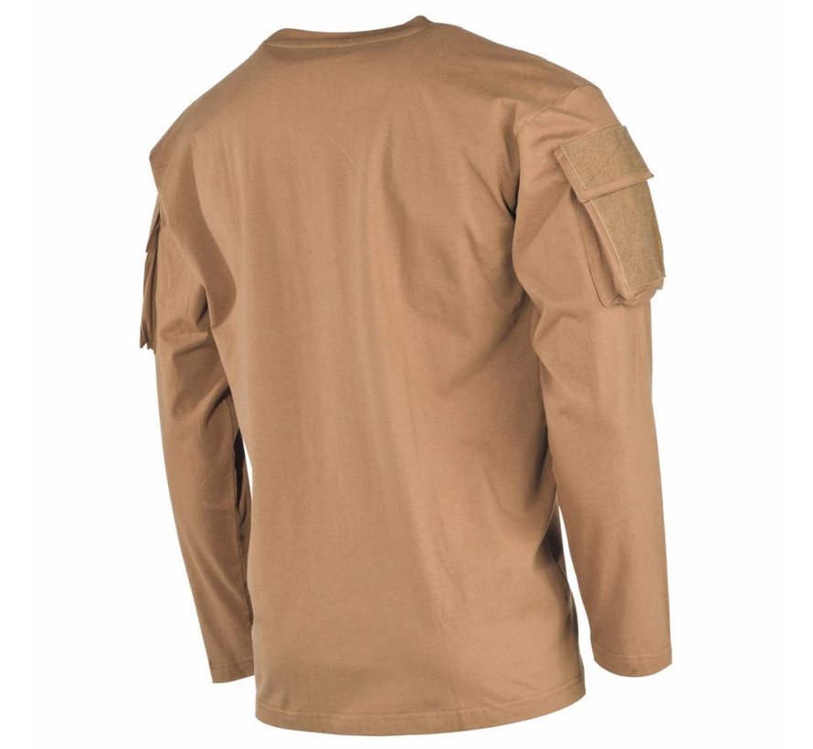 MFH - Chemise US - Manches longues - coyote - avec poches à manches