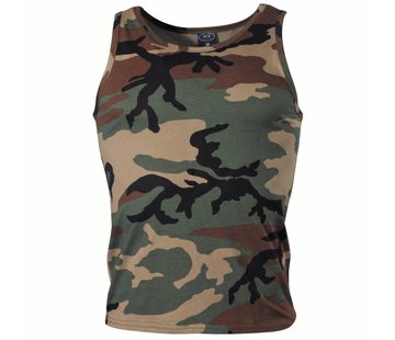 MFH US Tank Top mit Woodland Camouflage Print aus 100% Baumwolle - 170 g/m²