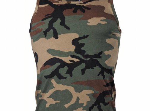MFH US Tank Top mit Woodland Camouflage Print aus 100% Baumwolle - 170 g/m²
