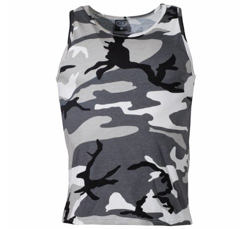 MFH T-shirt camouflage débardeur US avec imprimé camouflage urbain en 100% coton