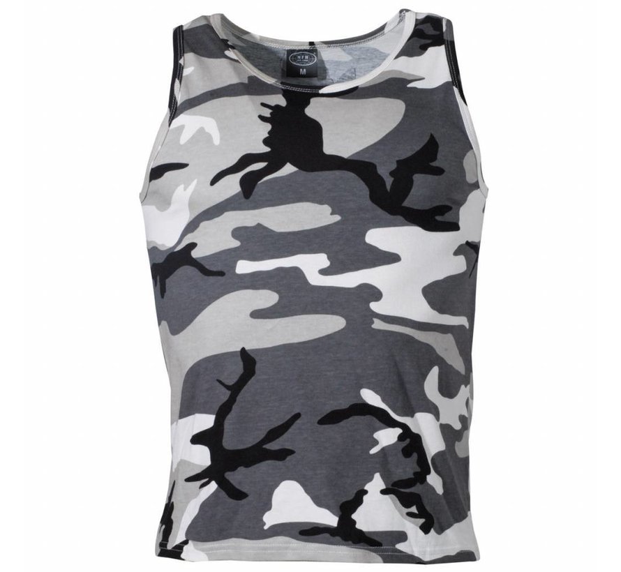 T-shirt camouflage débardeur US avec imprimé camouflage urbain en 100% coton