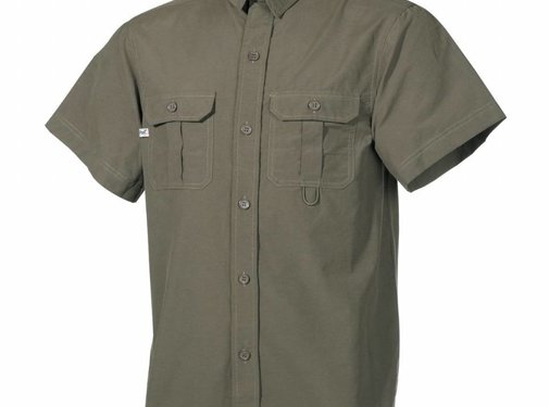 Fox Outdoor Outdoor overhemd korte mouwen olijf/legergroen microvezel 2 borstzakken