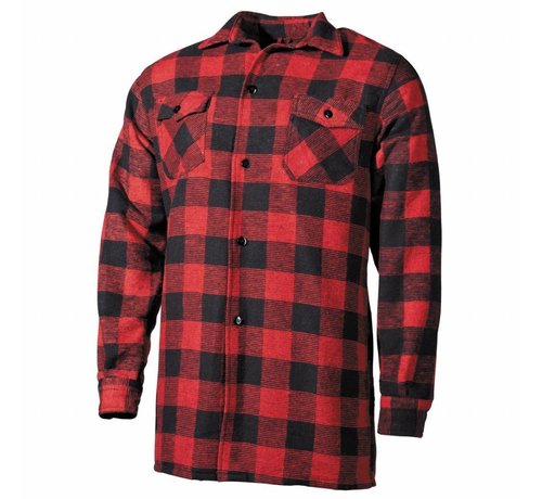 Fox Outdoor Chemise bûcheron, rouge-noir, à carreaux