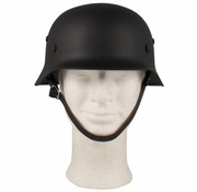 MFH Stahlhelm WW II, schwarz, mit Leder-Innenteil