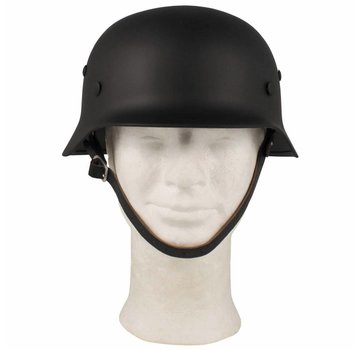 MFH Duitse helm WW II, deco,  zwart met lederen binnenkant