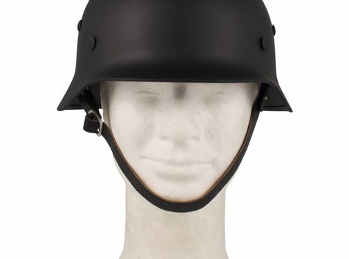 MFH Stahlhelm WW II, schwarz, mit Leder-Innenteil