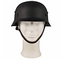 Stahlhelm WW II, schwarz, mit Leder-Innenteil