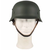 MFH Stahlhelm WW II, oliv, mit Leder-Innenteil