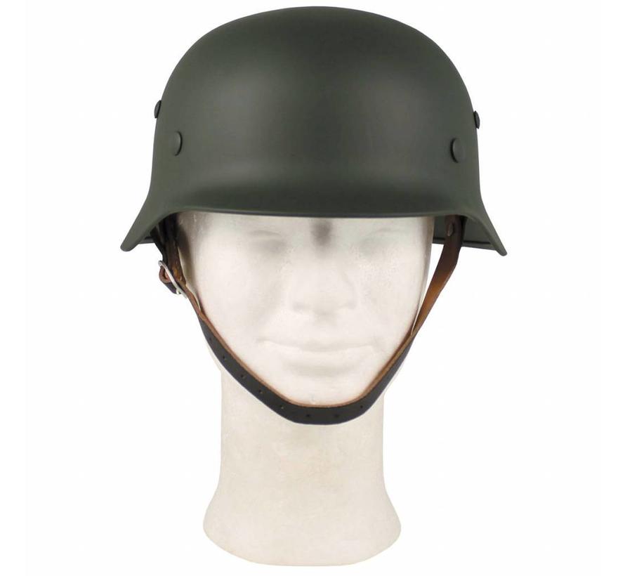 Duitse helm WW II, deco,  legergroen met lederen binnenkant