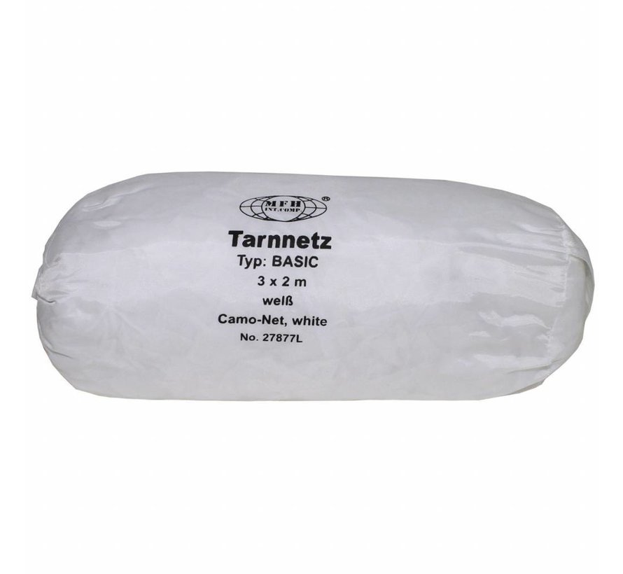 MFH - filet camouflage -  2x3m -  "Basic" -  blanc -  avec sac PVC