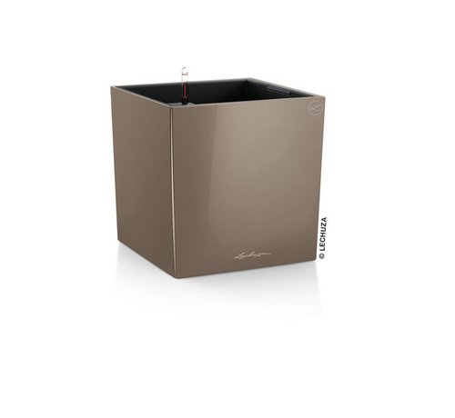 Lechuza Lechuza - plantenbak CUBE PREMIUM 40 taupe hoogglans ALL-IN-ONE set