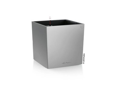 Lechuza Cube Premium 40 Zilver metallic ALL-IN-ONE