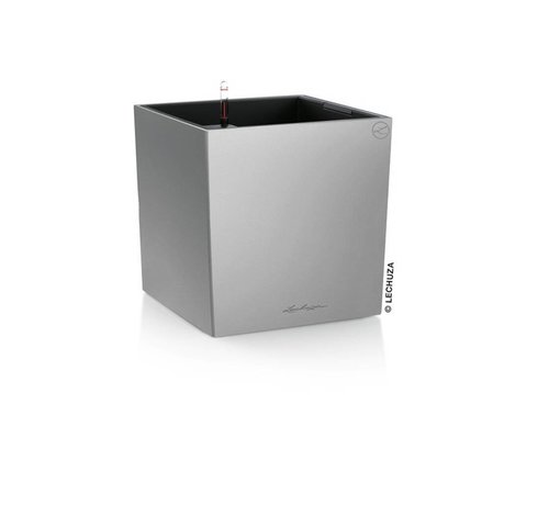 Lechuza Cube Premium 40 Zilver metallic ALL-IN-ONE