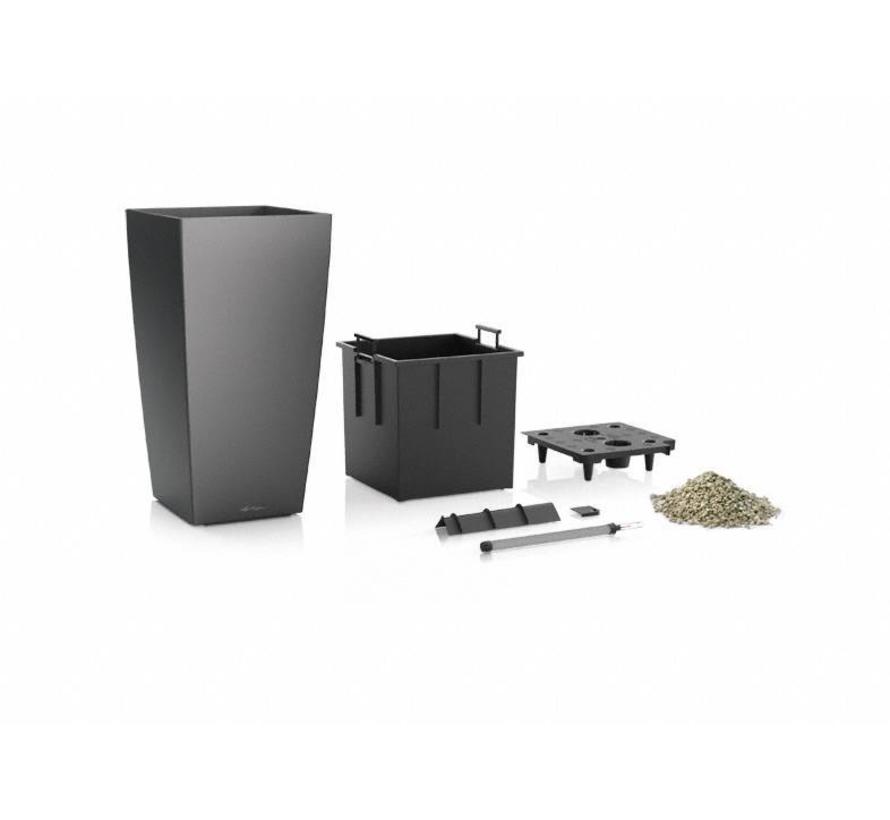 Lechuza - plantenbak CUBICO PREMIUM 50 Zwart hoogglans ALL-IN-ONE set