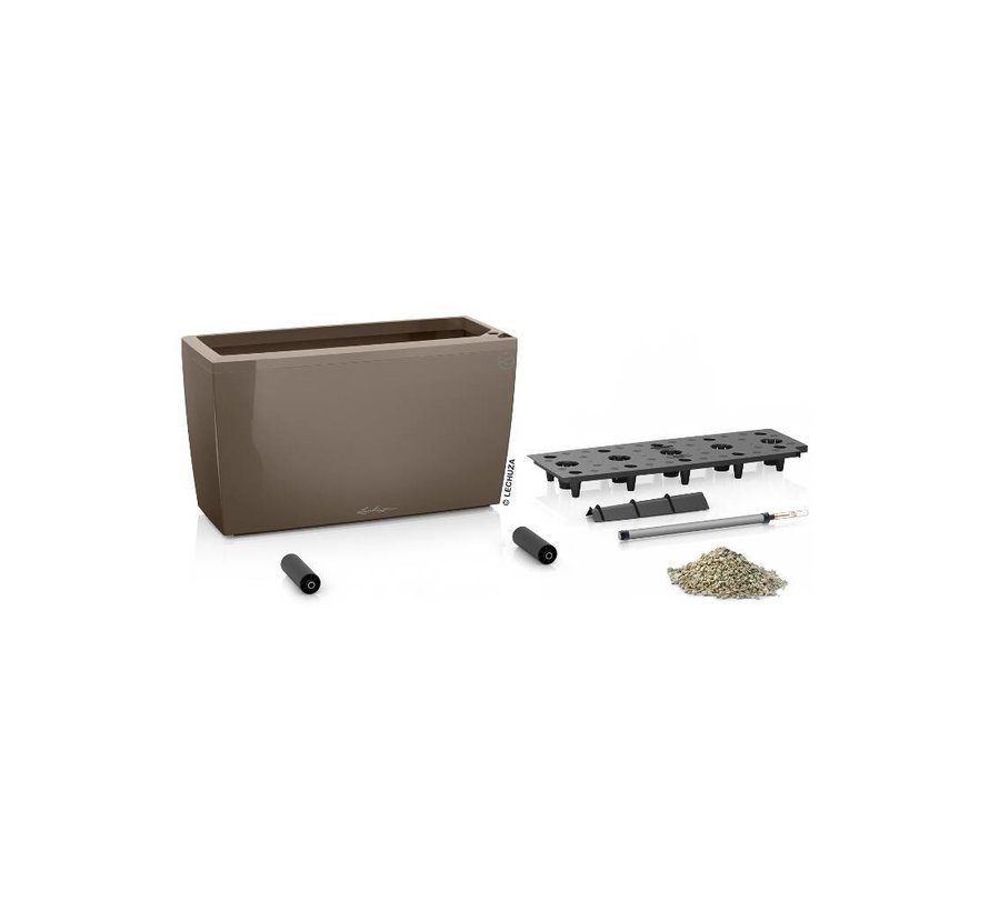 Lechuza - plantenbak CARARO PREMIUM Taupe hoogglans ALL-IN-ONE set