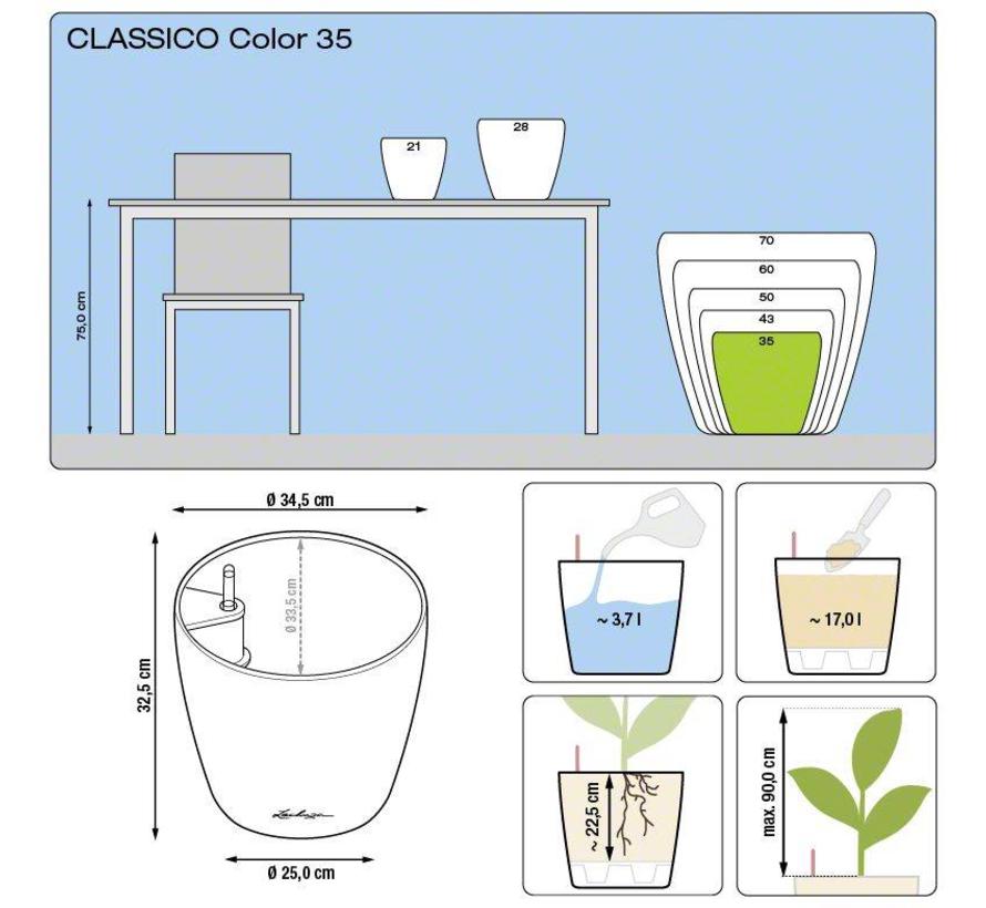 Lechuza - plantenbak CLASSICO COLOR 35 wit ALL-IN-ONE set