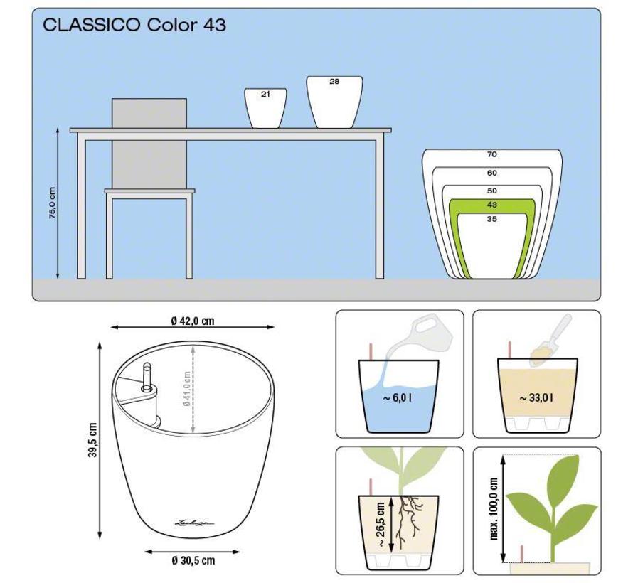 Lechuza - plantenbak CLASSICO COLOR 43 leisteengrijs ALL-IN-ONE set