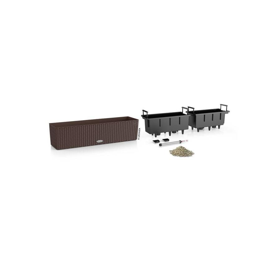 Lechuza - plantenbak BALCONERA COTTAGE 80 mokka ALL-IN-ONE set