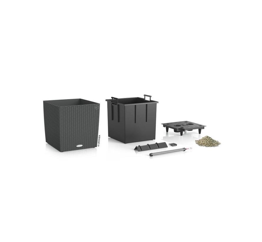 Lechuza - plantenbak CUBE COTTAGE 40 graniet ALL-IN-ONE set