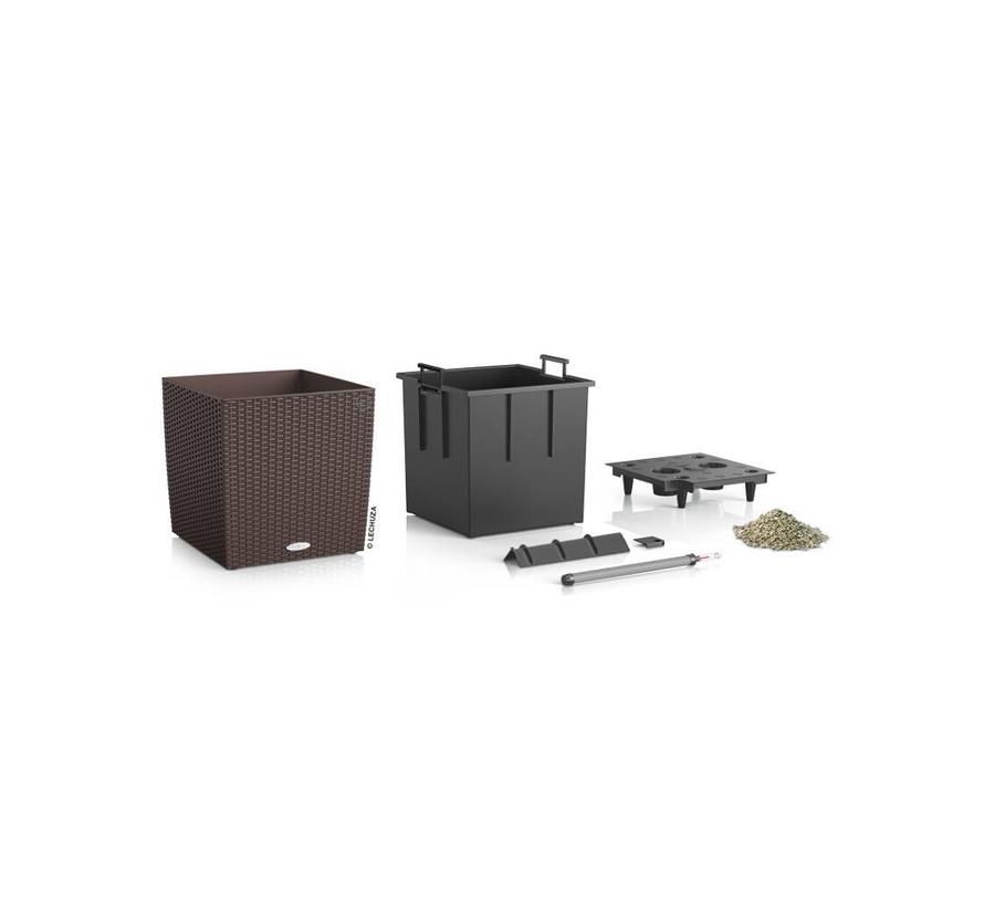 Lechuza - plantenbak CUBE COTTAGE 40 mokka ALL-IN-ONE set