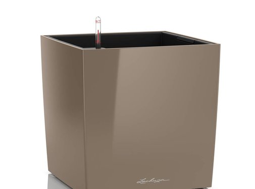 Lechuza Lechuza- CUBE Premium 50 taupe hoogglans  ALL-IN-ONE