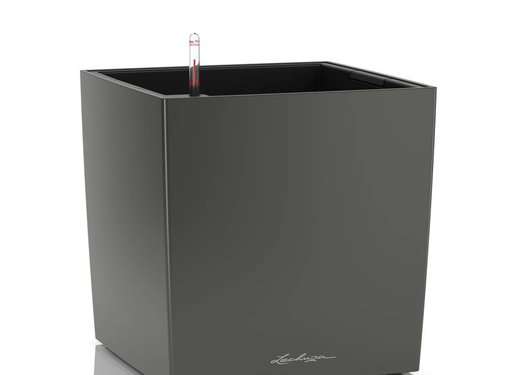 Lechuza Lechuza- CUBE Premium 30 charcoal metallic