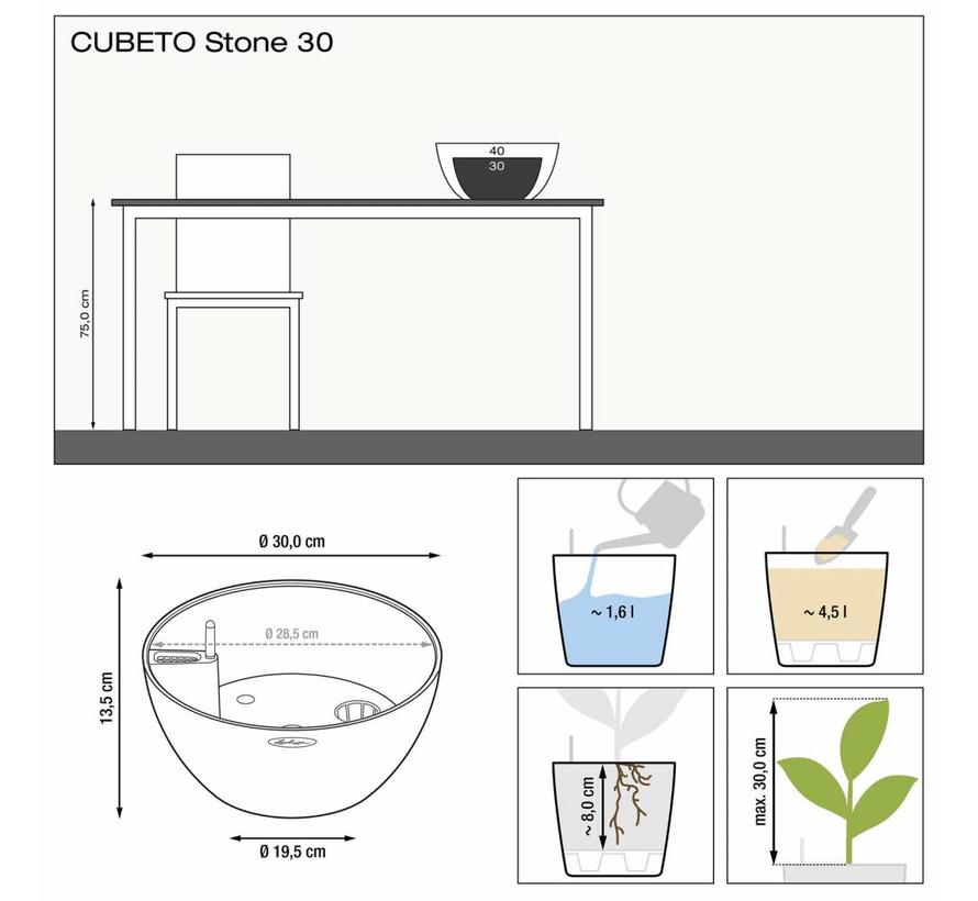 Lechuza - plantenbak CUBETO STONE 30 zandbeige ALL-IN-ONE set