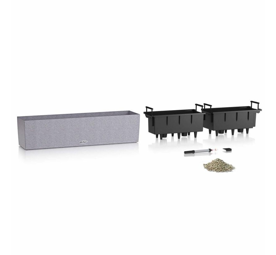 Lechuza - plantenbak BALCONERA STONE 80 grafietzwart ALL-IN-ONE set