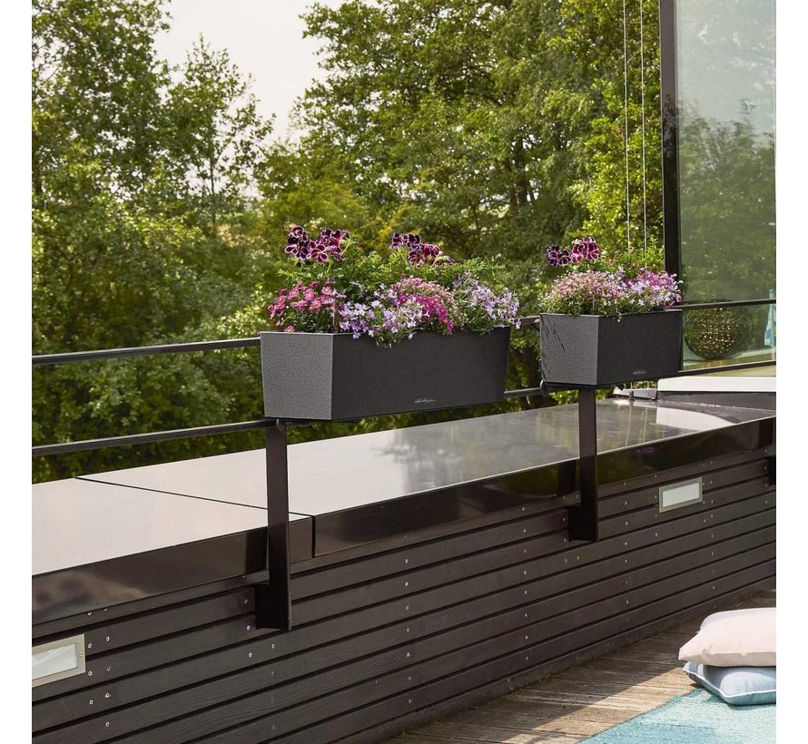 Lechuza - plantenbak BALCONERA STONE 80 grafietzwart ALL-IN-ONE set