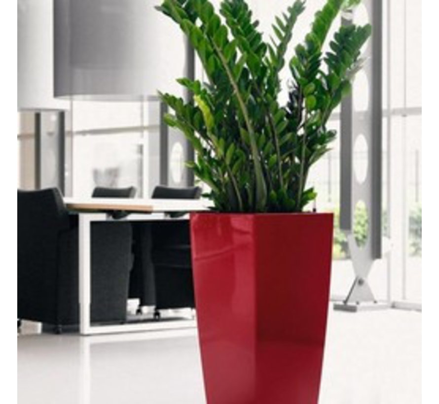 Lechuza - plantenbak CUBICO PREMIUM 50 Scharlakenrood hoogglans ALL-IN-ONE set