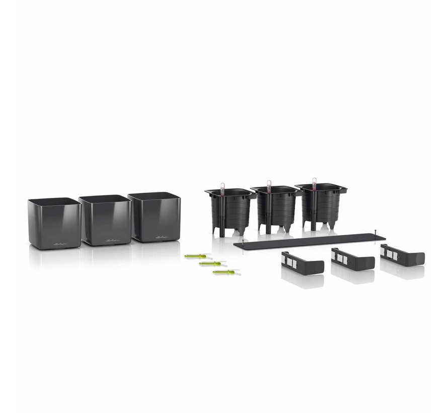 Lechuza - CUBE GLOSSY Green Wall Home Kit Wit hoogglans ALL-IN-ONE