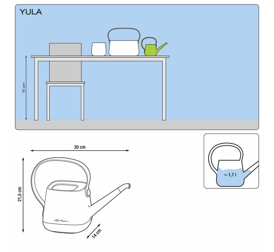 Lechuza - YULA watering can white/pistachio semi-gloss LEC13870 4008789138705