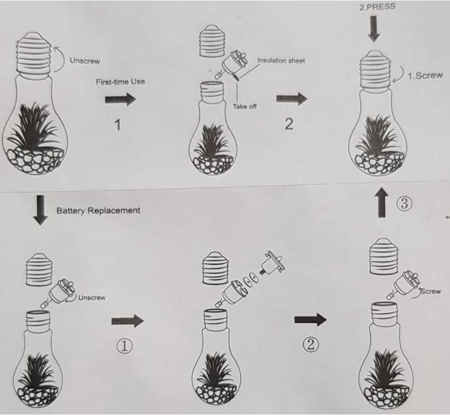 Deco LED Kunstplantlamp 9x18,5x9cm