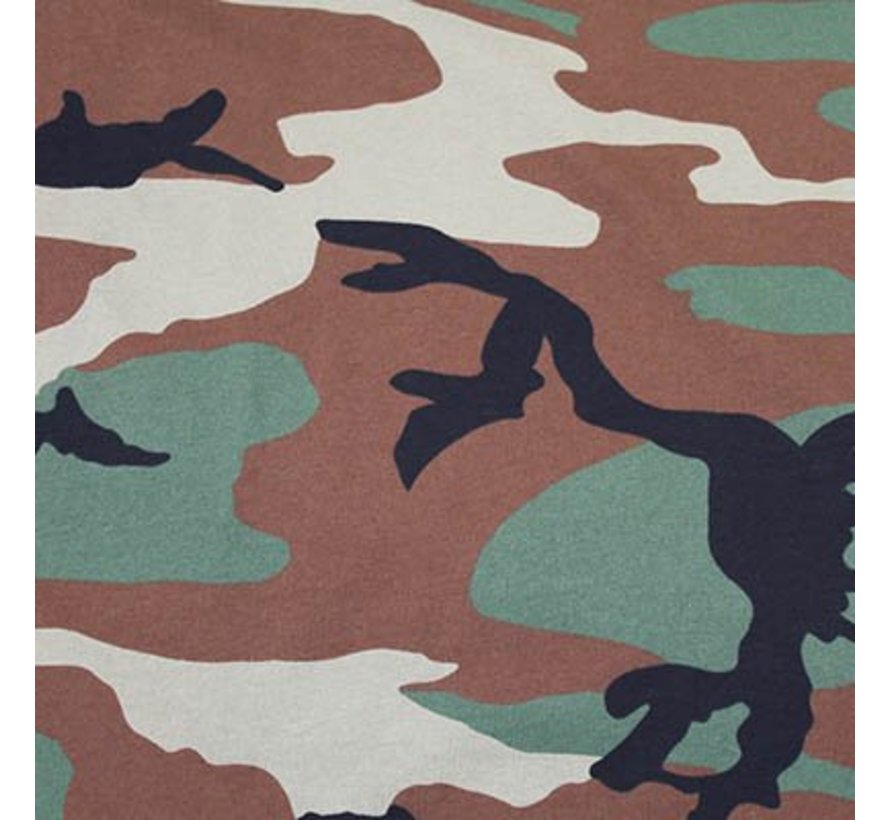 T-shirt à manches longues US Woodland Camouflage -100% coton -170 g/m²