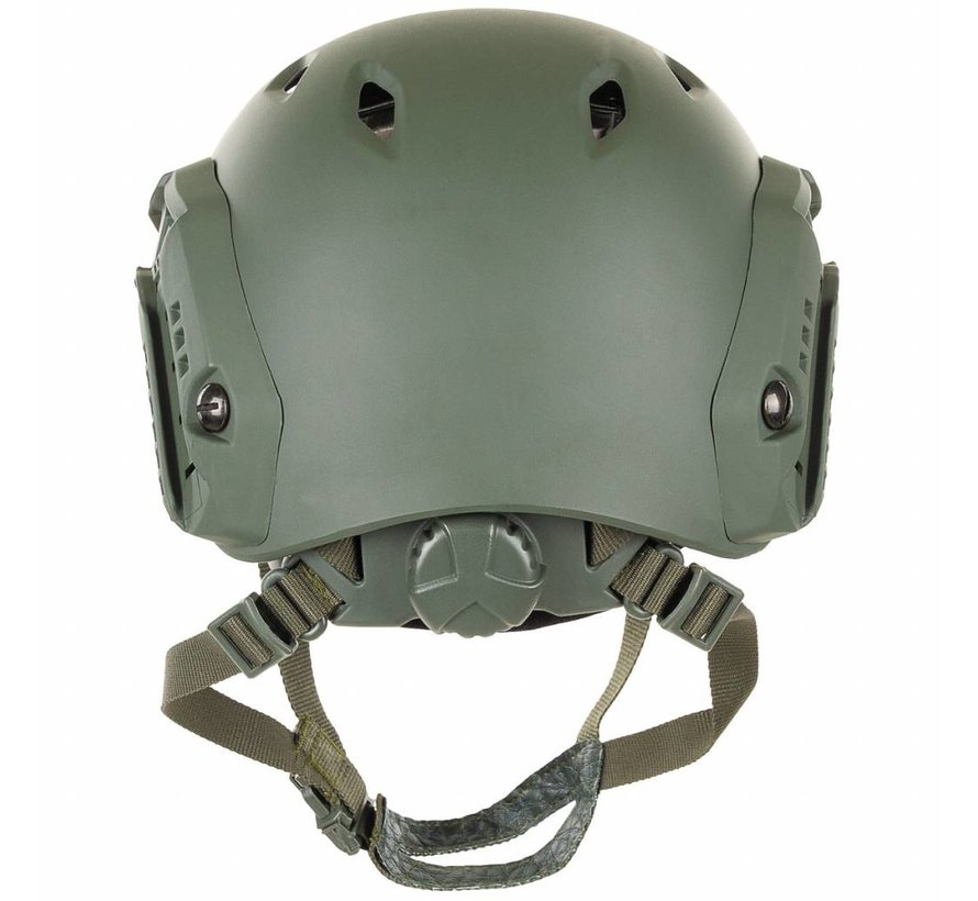 US Helm, FAST-Fallschirmjäger, oliv, Rails, ABS-Kunststoff