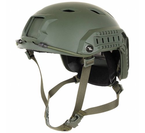 MFH US Helm, FAST-Fallschirmjäger, oliv, Rails, ABS-Kunststoff