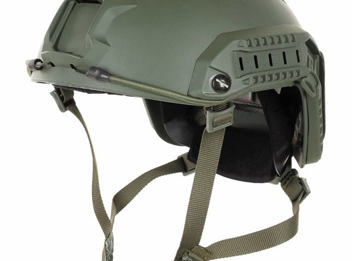 MFH US Helm, FAST-Fallschirmjäger, oliv, Rails, ABS-Kunststoff