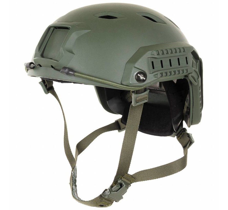 US Helm, FAST-Fallschirmjäger, oliv, Rails, ABS-Kunststoff